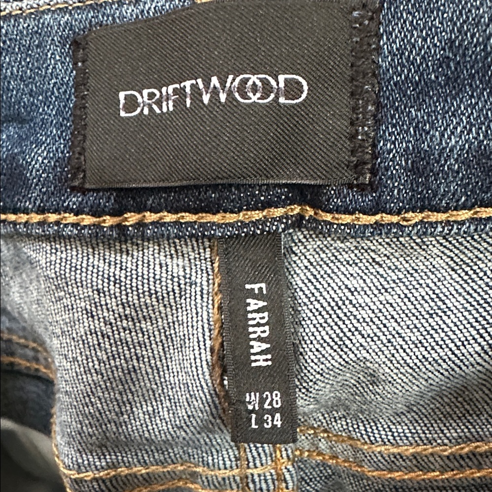 NWT DRIFTWOOD Blue Floral Embroidered Flare Jeans - Picture 6 of 9